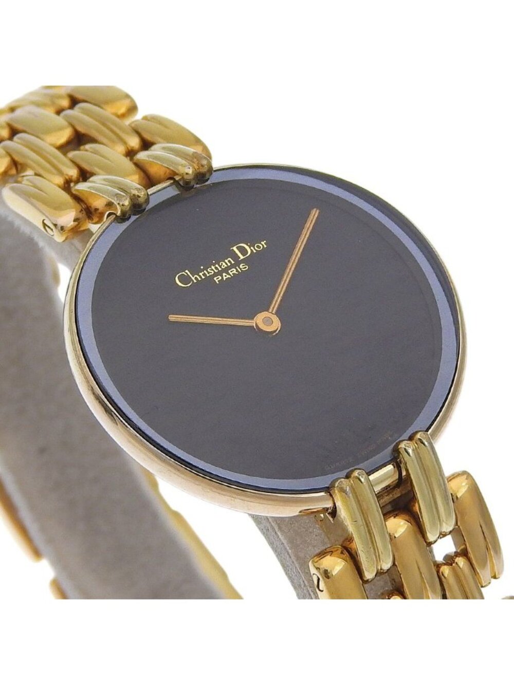 Dior Dio Bakira Gold Plated Kuo Analog Display Black Dial Watch - Picture 3 of 9